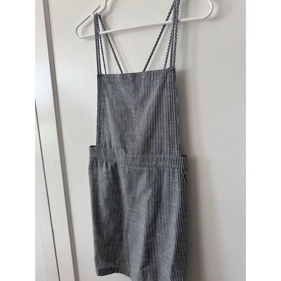 Mahina Hawaii Women’s Railroad Stripe Strappy Cross back Pinafore Dress SZ SM - Picture 3 of 8